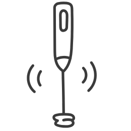 Minimalist milk frother and coffee tools icon for the Frothers and Tools category