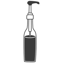 Minimal syrup bottle icon used to represent homemade syrup and flavor add-on products